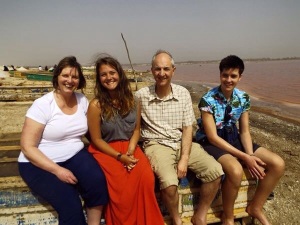 My wonderful family and I at the famous pink lake, Senegal