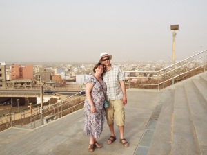 My parents at le monument de la renaissance - Dakar